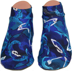 Kids Shark Pattern Aqua airline Socks Swim Sox beach Socks Size S