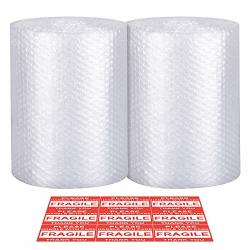 Bubble Cushioning Wrap 2 Pack - Bubble Cushioning Wrap For Moving With Perforated Every 12" Easy To Tear Small Bubble Thicker & Durable For