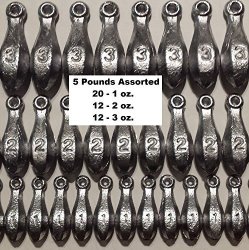 Kathy Store Inc Bulk Bullet Weights Bank Fishing Sinkers - Assorted Weights 5 Lb