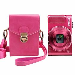 Hard For Canon Powershot SX620HS 730HS 720HS G7X Leather Camera Case With Strap Pink
