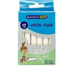 Kids White Chalk Pack Of 12 Non