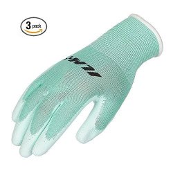 3-PACK Ilm Safety Work Gloves Ultimate Grip For Garden Fishing Electrician Automotive Kids Women Men M Green