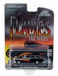 1955 Chevrolet Nomad Black With Flames Flames The Series Hobby Exclusive 1 64 Diecast Model Car By Greenlight 30117