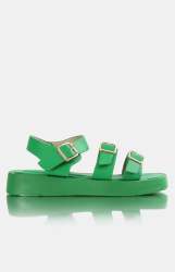 Ladies Buckle Detail Sandals - Green - Green UK 6
