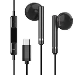 USB Type C Earphones Hifi Stereo In Ear Earbuds Noise Cancelling Headphones With MIC & Volume Control Compatible With Google Pixel 3 2 XL Sony XZ2