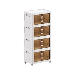 4-LAYER Multi-functional Stackable Cabinet Storage Box With Wheels - E18-11-2