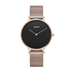 New Read Women Quartz Watches With Stainless Steel Mesh Band Watch Waterproof Wristwatch R6005