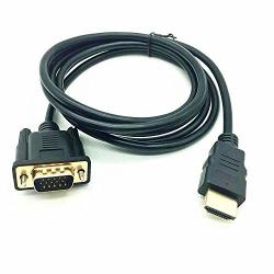 Cfikte HDMI To Vga HD Cable HDMI To Vga Cable 6FT 1.8M HDMI To Vga Cable Black