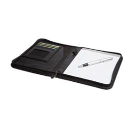 Soft Pu A4 Zippered Folder - New - Barron - Colour Black
