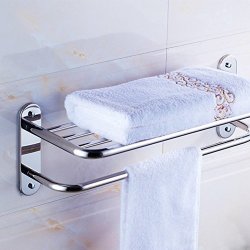 Zehui Firm Stylish Stainless Steel Towel Rack Bathroom Hardware Pedant Toilet Commodity Shelf Towel Hanger Double Layer