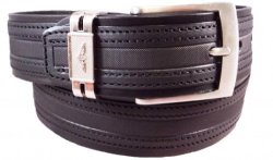 Gp&max Italian Leather Belt -nabuk Collection - 40 Mm - Mod. 4186 - Black 38-42