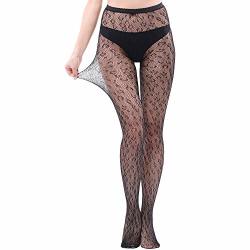 Weanmix Lace Patterned Tights Fishnet Stockings Pattern Pantyhose Black A 1 Pair