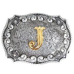 Bai You Mei Western Style Cowboy Gold Initial Letters Belt Buckle For Men J