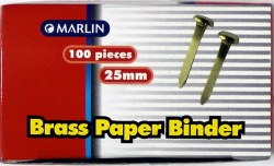 Brass Paper Binders 25MM 100'S