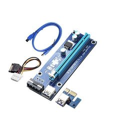 Yang Xiaohe 2017 New Pcie Ver 006 Pci-e 1X To 16X Powered Riser Adapter Card W 60CM USB 3.0 Extension Cable & Molex To Sata