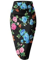Womens Pencil Skirt For Office Wear KSK43584 10515 Black mult M