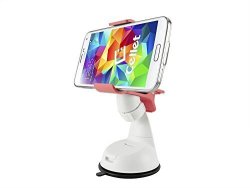 Samsung Note 4 Cyongear Dashboard windshield Car Mount Holder With Sticky Pad For Phones Up To 4.3 Inches Wide - Pink W red Rubber Grip