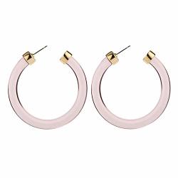 Legitta Leia Resin Hoop Earrings Clear Pink Acrylic Round Circle Dangle Ear Drops Fashion Statement Jewelry For Women Girls L118P