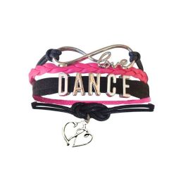 Love Dance Infinity Bracelet - Black Hot Pink