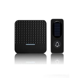 433MHZ Wireless Solar Doorbell - Black 220V Eu Plug