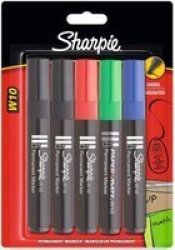 Sharpie W10 Chisel Marker - Pack Of 5 2 Black 1 Blue 1 Red And 1 Green