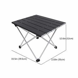 Grope Portable Camping Table With Aluminum Table Top Folding Beach Table Easy To Carry Prefect For Outdoor Picnic Bbq Cooking Festival Beach Home Use Black