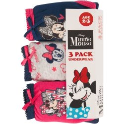Minnie Mouse Girls 3 Pack Underwear Size 3-4