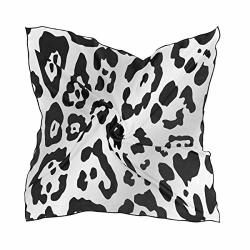 Silk Scarf Animal Footprints Black And White Texture Square Headscarf 23 X 23 Inches For Women