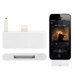 30PIN To 8 Pin Audio Adapter With 3.5MM Jack For Iphone 5 & 5C & 5S White
