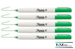 Sharpie Ultra Fine Point Permanent Markers Green Color 5 Pcs. Of Set