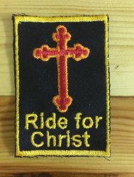 Biker Slogan "ride For Christ" 2 Badge Patch