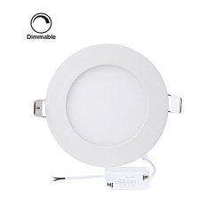 Progreen 18W Flat LED Panel Light Lamp Dimmable Round Ultrathin LED Recessed Downlight 1440LM Cold White 5000K Cut Hole 8.1 Inch Panel Ceiling Lighting