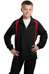 Sport-tek Youth Colorblock Raglan Jacket. YST60 Black white S
