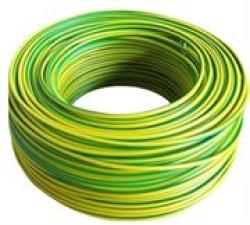 Insulated 6MM² Yellow And Green Earth Wire 100 Metre Roll- Cable Cross Section 6MM² Cable Sheath Colour Yellow And Green Multi Strand Copper