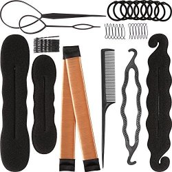 Tecunite 80 Pieces Hair Styling Accessories Kit Ponytail Holder Hair Bob Pins Bun Maker Hair Braid Tools For Women Hairs Diy