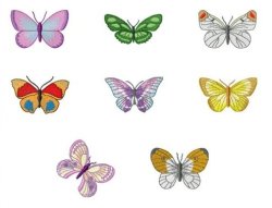 Machine Embroidery Design Set - Butterflies 8 In The Set