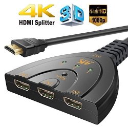 HDMI Switch 4K Switch 3 In 1 Out HDMI Switch Full HD Splitter With Pigtail Cable Work For Hdtv Xbox One DVD Blu-ray Player Projector Etc