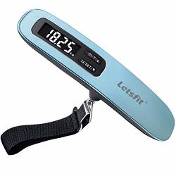 Letsfit Digital Luggage Scale 110LBS Hanging Baggage Scale With Backlit Lcd Display Portable Suitcase Weighing Scale Travel Luggage Weight Scale With Hook Strong Straps