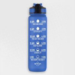 South African Motivational Time Marker Water Bottle Blue