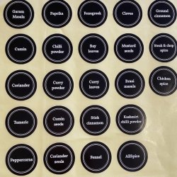 Round Spice Labels Set Of 31