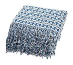 Decor Knitted Blanket Throw Tassel Wool Blanket Chenille Modern - Blue - L