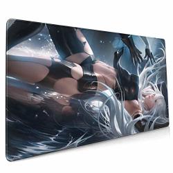 Nier Automata A2 Mouse Pad Rectangle Non-slip Rubber Electronic Sports Oversized Large Mousepad Gaming Dedicated For Laptop Computer & PC 15.8X35.4 Inch