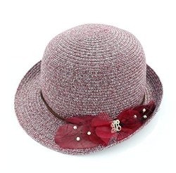 Women Coolred Crushable Cowboy Embroidered Big Bowknot Baseball Cap Wine Red One Size