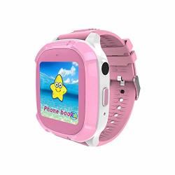 Oumij Smart Children Watch Wifi Gps Positioning Kids Smart Phone Watch Locator Tracker Sos Call Sms - For Girl Boy - IP68 Waterproof Pink English
