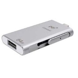Iconnect 64GB USB 3.0 APPLE Certified Mfi Lightning Dual Flash Drive - Silver