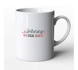 Valentines Day Love Birthday Present - Png Warning I Steal Hearts White - 11OZ Coffee Mug