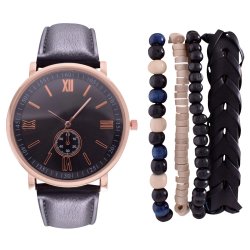 Gents Black Watch And Bracelet Set WT730SETBS