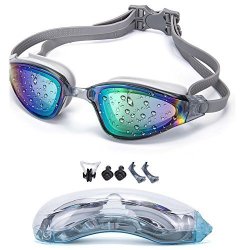 Yjwb Swimming Goggles Anti-fog No Leaking Uv Protection Triathlon Swimming Goggles Men women Children Swim Goggles Grey