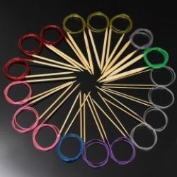 80CM 18PCS Multicolor Tube Circular Crochet Bamboo Knitting Needles
