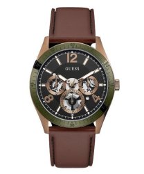 Guess Coffee Case Genuine Leather Watch